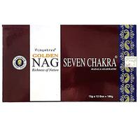 Golden NAG Seven Chakra Agarbathi Vijayshree - Richesse de la nature - 12 paquets, 15 g par paquet | 180 g au total