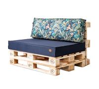 GoldenGroup Ensemble de Jardin - Coussins pour Meubles en Palette - Tissu résistant - Tissu résistant - Granulés de Mousse et Mousse - 120 x 80 x 10 cm - 2 Coussins d'assise et Coussins de Dossier -
