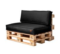 GoldenGroup Set de jardin - Coussins pour meubles en palette - Tissu résistant - Coussins en palette remplis de granulés de mousse - 120 x 65 x 15 cm - Coussins d'assise et 120 x 40 x 10 cm - Coussins