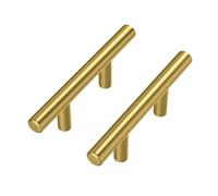 Goldenwarm Lot de 20 Poignee de Meuble Cuisine Dore Poignée Dorée Poignée Placard Laiton -LS201GD64 Laiton Brossé Poignée Tiroir Laiton en Acier Inoxydable Entraxe 64mm