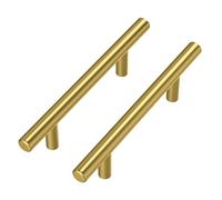 Goldenwarm Lot de 30 Poignee de Meuble Cuisine Dore Poignée Dorée Poignée Placard Laiton -LS201GD96 Laiton Brossé Poignée Tiroir Laiton en Acier Inoxydable Entraxe 96mm
