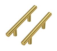 Goldenwarm Lot de 30 Poignee Meuble Dorée Poignée Meuble Laiton Poignée Dorée -LS201GD76 Laiton Brossé Poignée Tiroir Laiton en Acier Inoxydable Entraxe 76mm