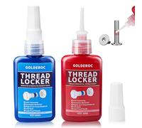 GOLDEROC Sécurité des vis 50 + 50 ml - Résistance moyenne et haute résistance - Colle à vis pour vis, boulons et fixations, durcissement anaérobie - Protection contre les relâchements et les fuites