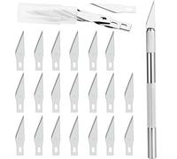 GOLDGE Précision Cutter 1 Scalpel avec 20 Lames | Cutter de Précision Couteau pour Découpe Bricolage, Travail d'Art, Spéléologie, Sculpture, Loisirs DIY