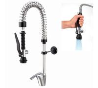 GOLDMAN SERVICE Robinet de cuisine industriel monocommande noir extensible avec pulvérisateur | Pommeau pulvérisateur Eco Saver pour hôtellerie et maison | Design compact et flexible