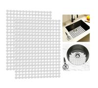 Goldmeet Lot de 2 Tapis évier Cuisine en PVC Découpables avec Ciseaux, Tapis d'évier en Céramique/Acier Inoxydable avec Design à Drainage Rapide, Tapis Egouttoir Vaisselle 30 x 40 cm (Transparent)