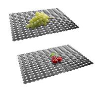 Goldmeet Tapis évier Cuisine Lot de 2 PVC Tapis de Protection D'évier pour éviers en Céramique/Acier Inoxydable, Tapis D'évier en Découpable avec Design à Drainage Rapide pour Salle de Bain, Cuisine