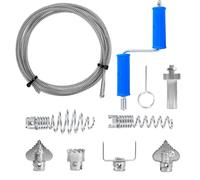 GoldOars Furet Déboucheur Canalisation Kit avec 6 Têtes Industrielles | 5M Longueur, 12mm Diamètre avec Adaptateur Manuel & Électrique pour Débouchage Intensif et Nettoyage de Tuyauterie