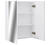 Goldonion Armoire à miroir blanche 60 x 15 x 75 cm en MDF | 2 portes, 3 compartiments, verre et MDF mélaminé, capacité 20 kg, assemblage requis