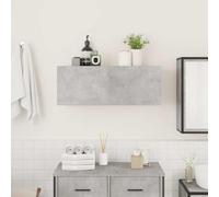 Goldonion Armoire de salle de bain gris béton 80 x 25 x 30 cm en aggloméré | Portes avec amortisseur, installation flexible, utilisation dans salle de bain, cuisine, salon, capacité 60 kg