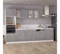 Goldonion Armoire Lyon gris béton 50 x 46 x 81,5 cm bois multicouche | Tiroir et 2 étagères, meuble de rangement de cuisine, porte extérieure, facile à nettoyer