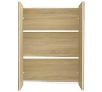 Goldonion Armoire miroir de salle de bain 60 x 15 x 75 cm MDF blanc et | 2 portes, 3 compartiments, verre et mélamine, capacité 20 kg, assemblage requis