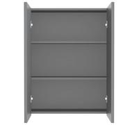 Goldonion Armoire miroir pour salle de bain 60 x 15 x 75 cm MDF anthracite | 2 portes, 3 compartiments, verre et MDF mélaminé, capacité 20 kg, assemblage requis