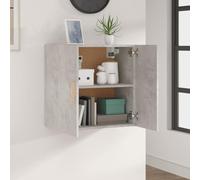 Goldonion Armoire murale gris béton 60 x 30 x 60 cm bois multicouche | Deux portes, capacité 60 kg, gain de place, pour salon, chambre à coucher