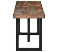 Goldonion Banc de 160 cm en bois massif de récupération et acier | Style industriel, bords vives, pieds en U en acier, pour entrée ou couloir