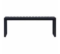 Goldonion Banc de jardin 120,5 cm en panneau PS noir | Structure en fer stable, design contemporain, pour extérieur, détente et lecture