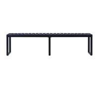 Goldonion Banc de jardin 180 cm en panneau PS noir | Structure en fer stable, design contemporain, pour extérieur, détente et lecture