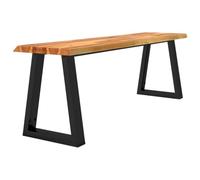 Goldonion Banc en bois massif d'acacia 140 cm avec bords vifs | Pieds en U en acier de style industriel pour salle à manger, salon ou entrée