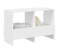 Goldonion Banc porte-revues blanc 68,5 x 30 x 45 cm | Bois d'ingénierie, siège supplémentaire, espace de rangement, facile à nettoyer