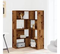 Goldonion Bibliothèque 4 étagères en bois ancien, 85 x 85 x 140 cm | 2 modes de montage, angle ou horizontal, charge 20 kg par étagère, pour salon, chambre à coucher
