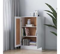 Goldonion Bibliothèque blanche 82,5 x 30,5 x 115 cm bois multicouche 3 | 2 portes, MDF, assemblage requis, dispositif anti-basculement inclus