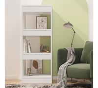 Goldonion Bibliothèque cloison blanche en aggloméré 40 x 30 x 103 cm | Étagère étroite haute, assemblage requis, fixation murale incluse, pour couloir
