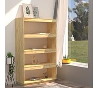 Goldonion Bibliothèque séparateur 80 x 35 x 135 cm en bois massif de pin | Étagère ouverte, meuble de couloir, rangement polyvalent, fixation murale incluse
