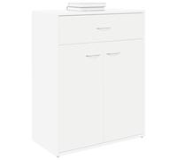 Goldonion Buffet blanc 60 x 30 x 75 cm bois multicouche | 2 portes, 1 tiroir, design minimaliste, facile à nettoyer, assemblage requis