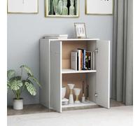 Goldonion Buffet blanc 60 x 30 x 75 cm en bois multicouche | 2 portes, 2 compartiments, facile à nettoyer, utilisation comme meuble latéral ou étagère basse