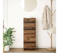 Goldonion Buffet en bois vieilli 37,5 x 35 x 99 cm, 4 tiroirs | Bois technique résistant, meuble de rangement étroit, buffet pour salle à manger, cuisine ou entrée