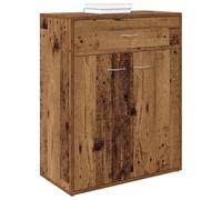 Goldonion Buffet en bois vieilli, 60 x 30 x 75 cm, aggloméré | 2 portes, 1 tiroir, résistant à l'humidité, facile à nettoyer, pour le salon