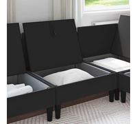 Goldonion Canapé central avec espace de rangement noir velours | Fauteuil simple 70 x 70 x 82 cm, mousse, contreplaqué, facile à nettoyer