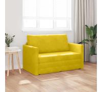 Goldonion Canapé-lit jaune tournesol 124 x 71 x 78 cm velours | Cadre en métal et contreplaqué, coussins amovibles, design convertible, montage facile