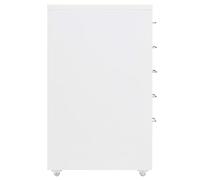 Goldonion Classeur mobile blanc 28 x 41 x 69 cm en métal | 5 tiroirs, 4 roues, poignées métalliques, capacité 30 kg, facile à nettoyer
