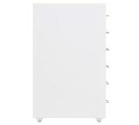 Goldonion Classeur mobile blanc 28 x 41 x 69 cm en métal | 6 tiroirs, 4 roues, poignées métalliques, capacité 35 kg, pour bureau