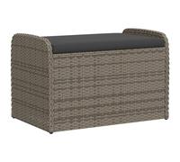 Goldonion Coffre de rangement gris 80 x 51 x 52 cm en polyrotin | Siège rembourré, housse imperméable, ressort à gaz, revêtement lavable, 110 kg