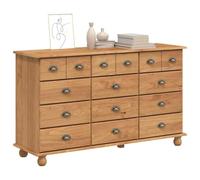 Goldonion Commode Askim en pin massif marron 12 tiroirs | Design moderne, 79 x 40 x 133,5 cm, 34,5 kg, utilisation intérieure, assemblage requis