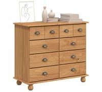 Goldonion Commode ASKIM en pin massif marron 91 x 40 x 79 cm | Design rectangulaire, lignes épurées, pour salon, meuble de rangement