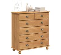 Goldonion Commode ASKIM marron 91 x 40 x 95,5 cm pin massif | Design moderne, 4 tiroirs, meuble de rangement pour salon et chambre à coucher