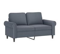 Goldonion Ensemble de canapés 3 pièces en velours gris foncé avec coussins | 2 places, 3 places, repose-pieds, cadre en métal, contreplaqué, mousse, 9 coussins