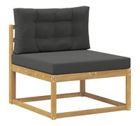 Goldonion Ensemble de canapés d'extérieur 4 pièces blanc anthracite | Polyester durable, design modulaire, résistant aux intempéries, avec pouf