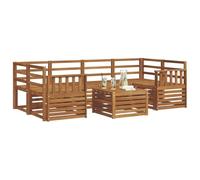 Goldonion Ensemble de canapés d'extérieur 7 pièces naturel | Angle, osier, meubles de jardin, résistant aux agents atmosphériques
