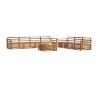 Goldonion Ensemble de canapés d'extérieur 8 pièces naturel | Angle en osier, résistant aux agents atmosphériques, idéal pour jardin et terrasse