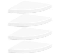 Goldonion Étagère d'angle MDF blanche 35 cm, 4 pièces | Étagère murale escamotable en métal résistant, charge 5 kg, pour livres et décorations