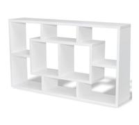 Goldonion Étagère murale blanche 8 compartiments 85 x 16 x 47,5 cm | Bois multicouche mélaminé, montage invisible, capacité 50 kg, assemblage facile