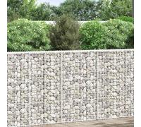 Goldonion Gabion surélevé trapézoïdal en acier galvanisé 100 x 20 x 100 cm | Bordure de parterre remplible, grille soudée robuste, mailles 10 x 5 cm, fil de 3,5 mm, argent