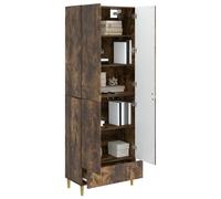 Goldonion Lot de 2 armoires en chêne fumé 66 x 34,5 x 95 cm | Résistant au soleil et à la pluie, étagères pratiques, dossiers rembourrés, pour l'intérieur et l'extérieur