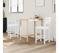 Goldonion Lot de 2 chaises de salle à manger blanches 40 x 47,5 x 99,5 cm | Bois massif de caoutchouc, design minimaliste, dossier ergonomique, entretien facile
