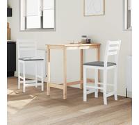 Goldonion Lot de 2 chaises de salle à manger blanches 40 x 47,5 x 99,5 cm | Bois massif de caoutchouc, dossier ergonomique, facile d'entretien, design moderne
