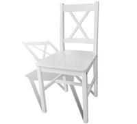 Goldonion Lot de 2 chaises de salle à manger blanches en bois de pin 41,5 x | Ergonomique, facile à nettoyer, assise 41 x 41 cm, hauteur 44,5 cm, charge maximale 110 kg